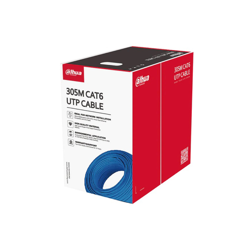 Câble réseau UTP monobrin bleu Cat 6- 305m