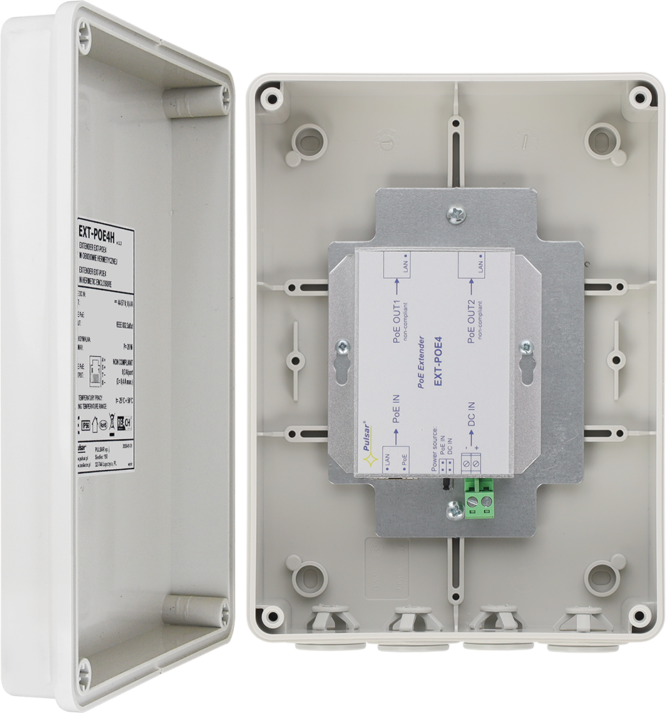 Extender EXT-POE4 dans les boîtiers hermétiques IP 56