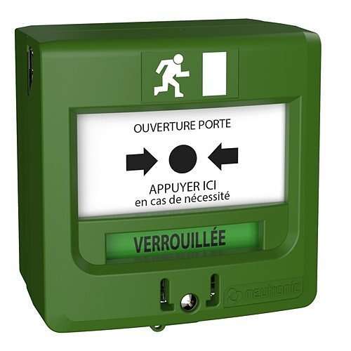 DM 1 contact en saillie ou encastrable VERT + CAPOT