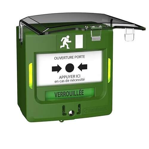 Déclencheur manuel vert 2c ouv. porte neutronic