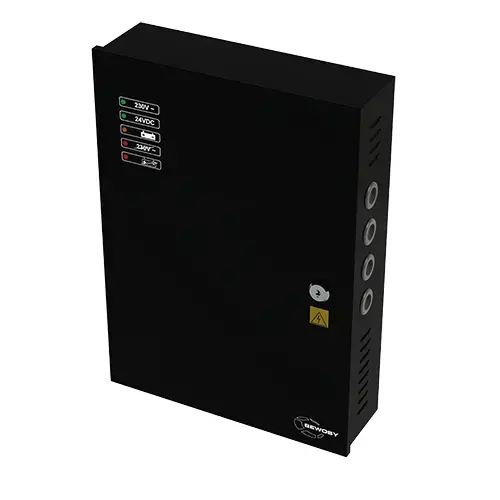 Alimentation à découpage noire 12V DC 5 A (emplacement 2 accus 7 Ah)