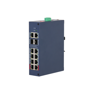 Switch 8 ports PoE 2.0 Gbit + uplink 2 x RJ45 et 2 x SFP Gbit - industriel