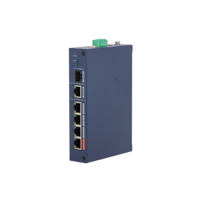 Switch 4 Ports PoE 2.0 10/100Mbps + uplink 1 x RJ45 et 1 x SFP Gbit - industriel