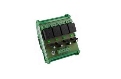 Relais rail DIN 12-30V AC/DC 4 relais / 4 LEDs Max. 250V