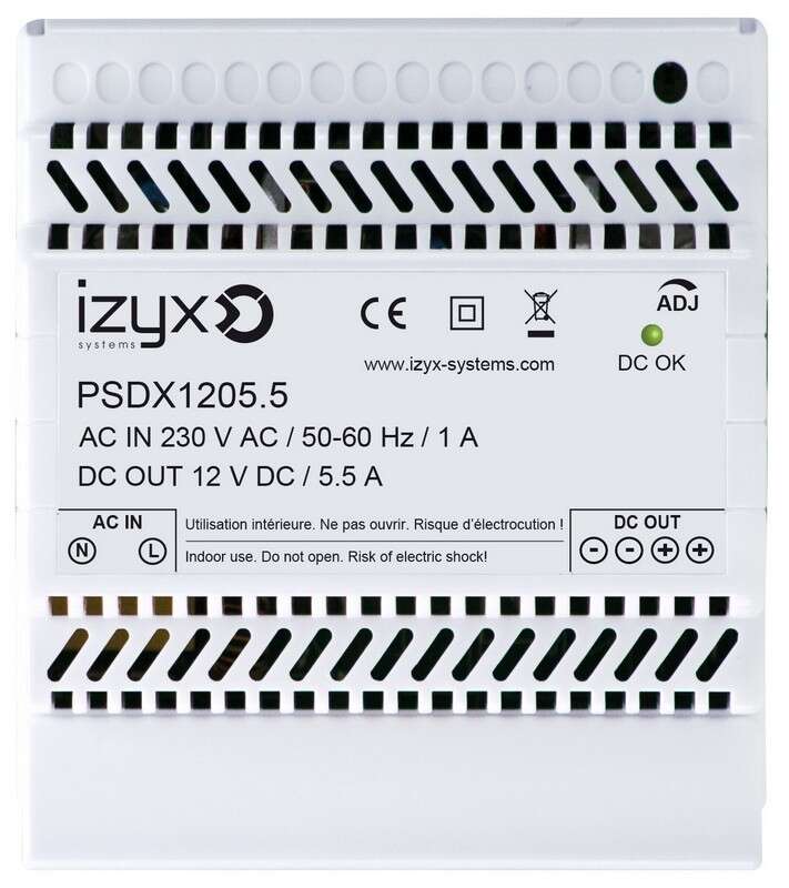 ALIMENTATION RAIL DIN 5M230V AC / 12V DC / 5.5A