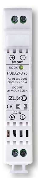 Alimentation RAIL DIN 1M 230V AC/ 24V DC / 0.75A