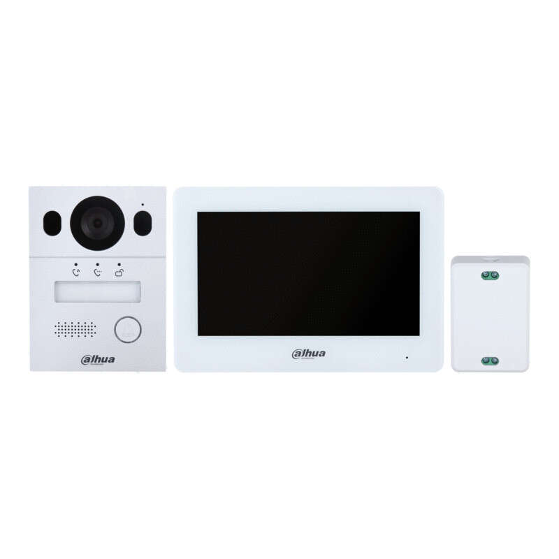 Kit portier vidéo encastré 1 BP 2MP moniteur 7" 2 fils et wifi