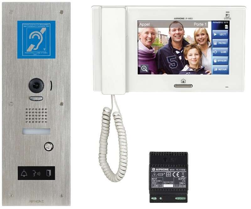 Kit video accessibilité platine inox encastrée+moniteur JP4MED