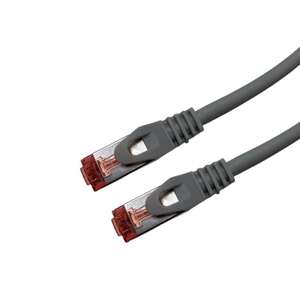 Cordon Cat 6a SSTP LSOH 0.20m gris Snagless avec fiche de test