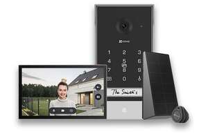 Kit vidéoportier : platine de rue vidéo clavier/lecteur badge et poste intérieur