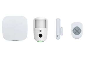 Kit : centrale WIFI RJ45 GSM 4G + PIR CAM + contact + téléc. 