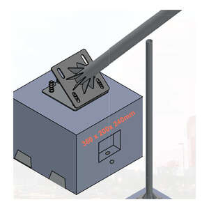 Mât video-protection 3.5M  basculant - Diam. 114mm  épaisseur 3mm