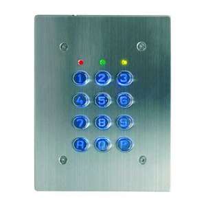 Clavier encastré inox, 60 codes, 2 relais, IP65, 12Vdc/24Vac