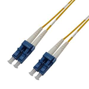 Cordon FO Duplex monomode OS2 9/125 LC / LC jaune - 1m